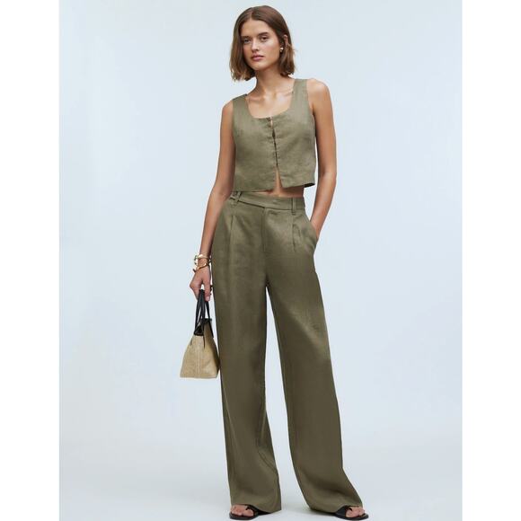 Madewell Pants - NWT Madewell The Harlow Wide-Leg Pant in 100% Linen In Distant Surplus Size 2P